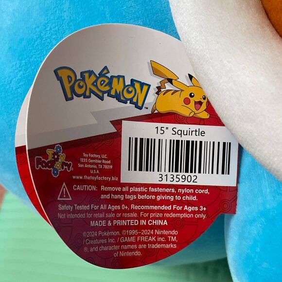 NWT authentic Pokemon LARGE Squirtle 15” Plushie, Special Edition - Picture 4 of 4